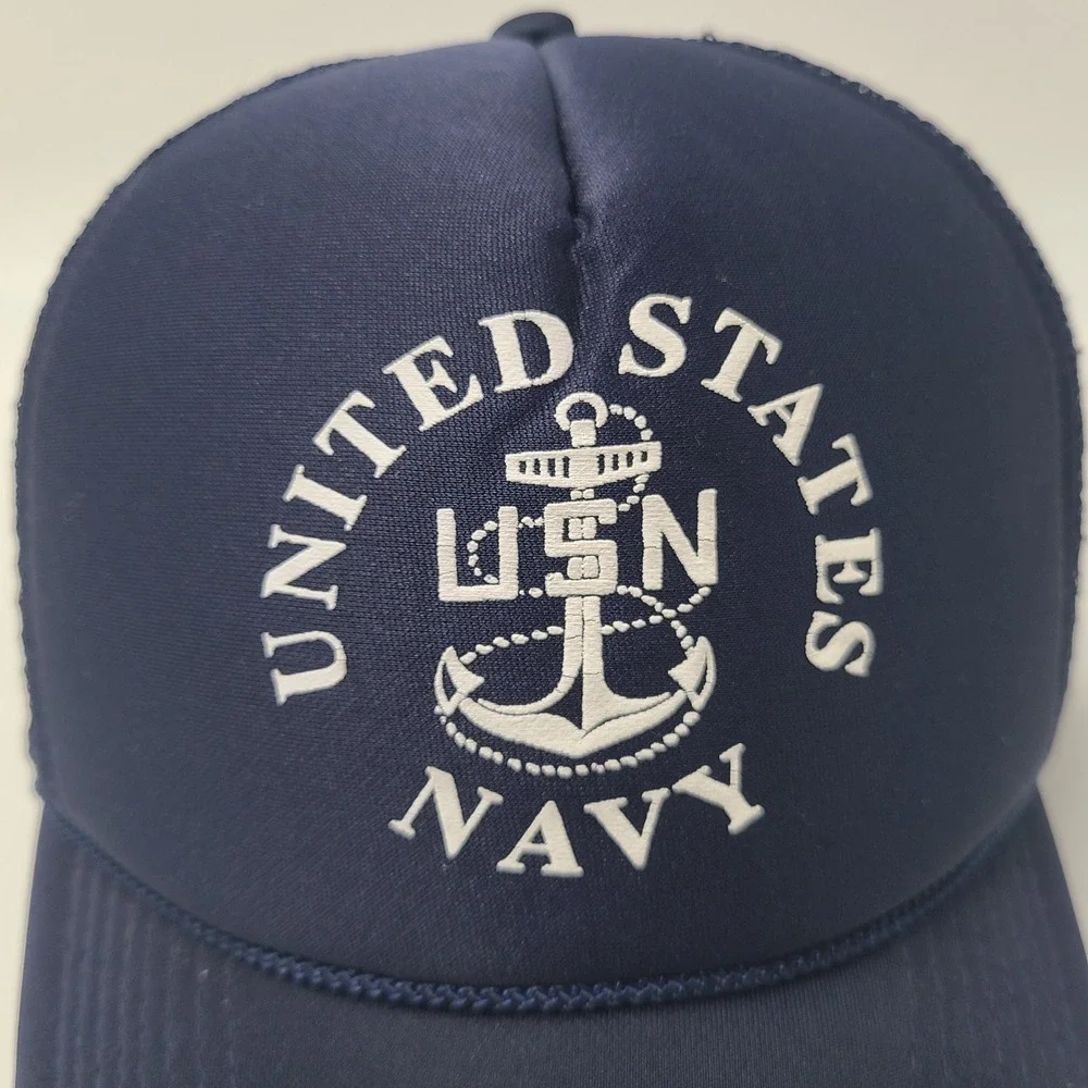 United‎ States Navy Hat Snapback Trucker Mesh Blue USA US USN Anchor Logo Men
